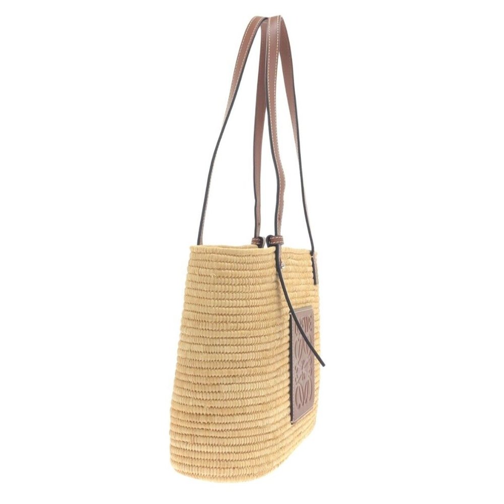 ❌SOLD❌ Loewe Small Square Basket bag in raffia and calfskin - Picture 2 of 12